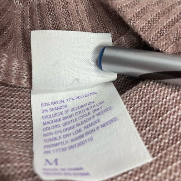 STARS ABOVE, Size Medium, Lavender/Beige Long Sleeve striped dress - Picture 6 of 9